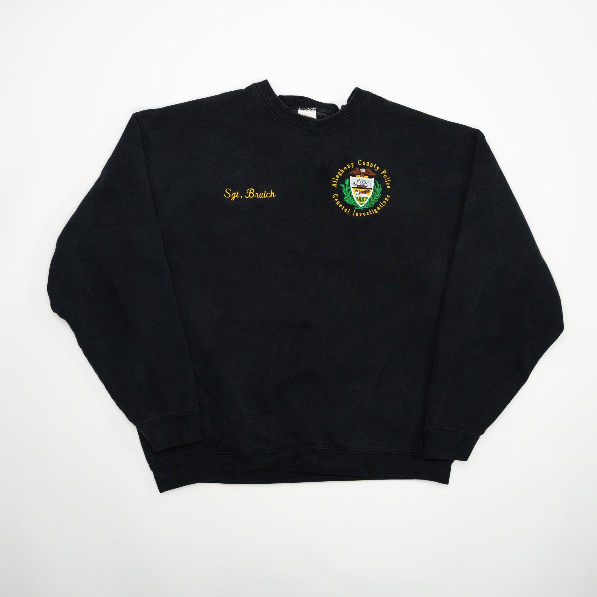 Vintage Black Allegeny County Police GI Crewneck (XL) | Rebalance Vintage.