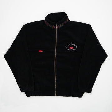 Vintage 90s Black True North Strong & Free Fleece Zip Up Sweater (M) | Rebalance Vintage.