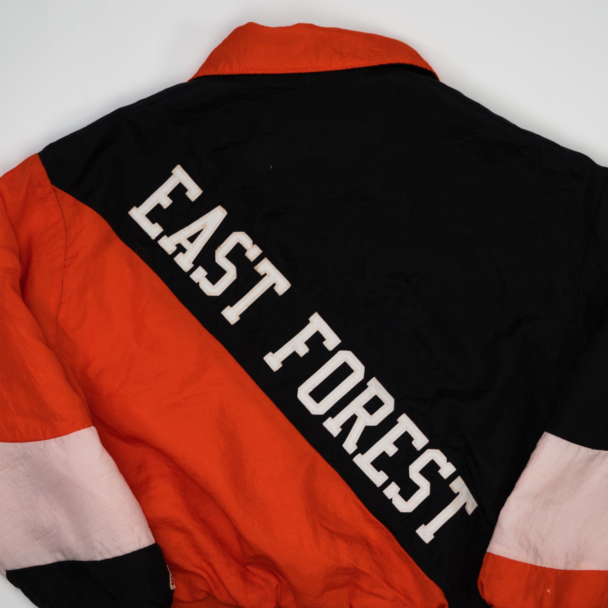 Vintage 90s Black + Orange East Forest Windbreaker Bomber (XL)