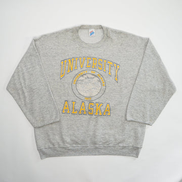 Vintage 80s Grey University of Alaska Crewneck (XL) | Rebalance Vintage.