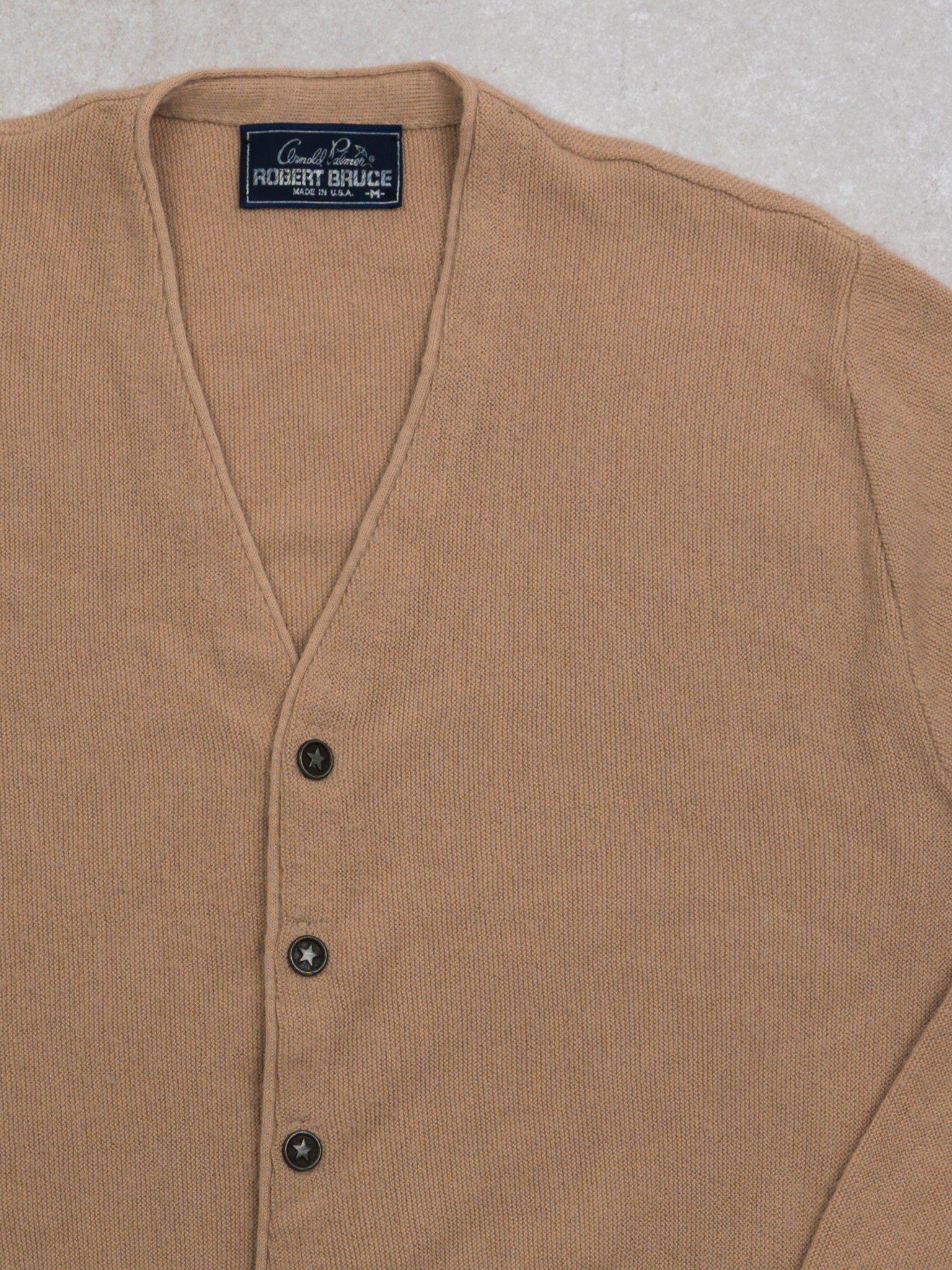 Vintage 80s Beige Arnold Palmer Cardigan (M)