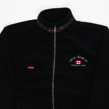 Vintage 90s Black True North Strong & Free Fleece Zip Up Sweater (M) | Rebalance Vintage.