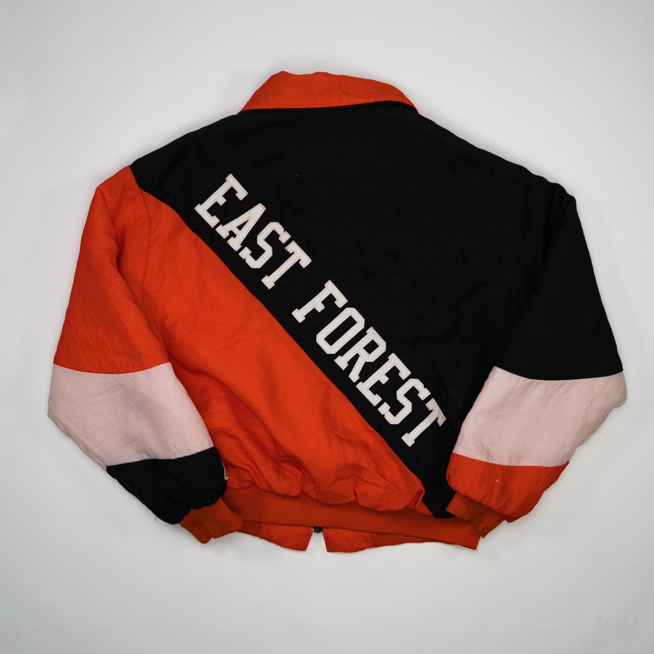 Vintage 90s Black + Orange East Forest Windbreaker Bomber (XL)