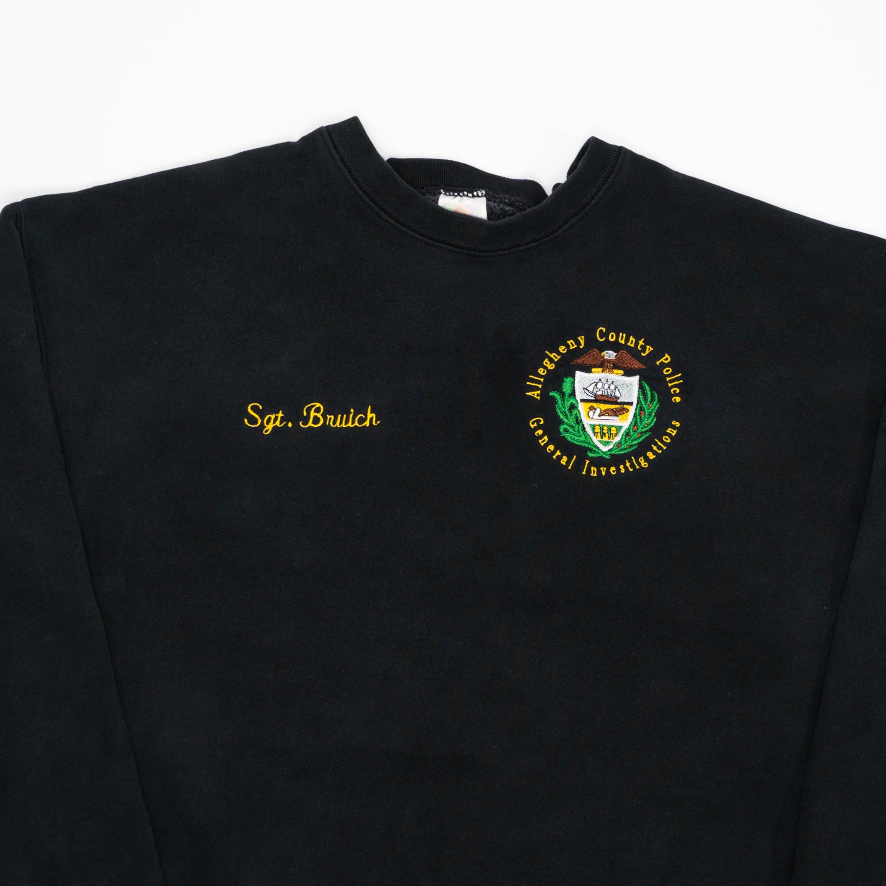 Vintage Black Allegeny County Police GI Crewneck (XL) | Rebalance Vintage.