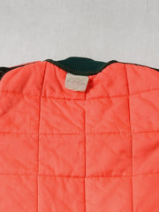 Vintage Forest Green and Orange Reversible Puff Vest (M)