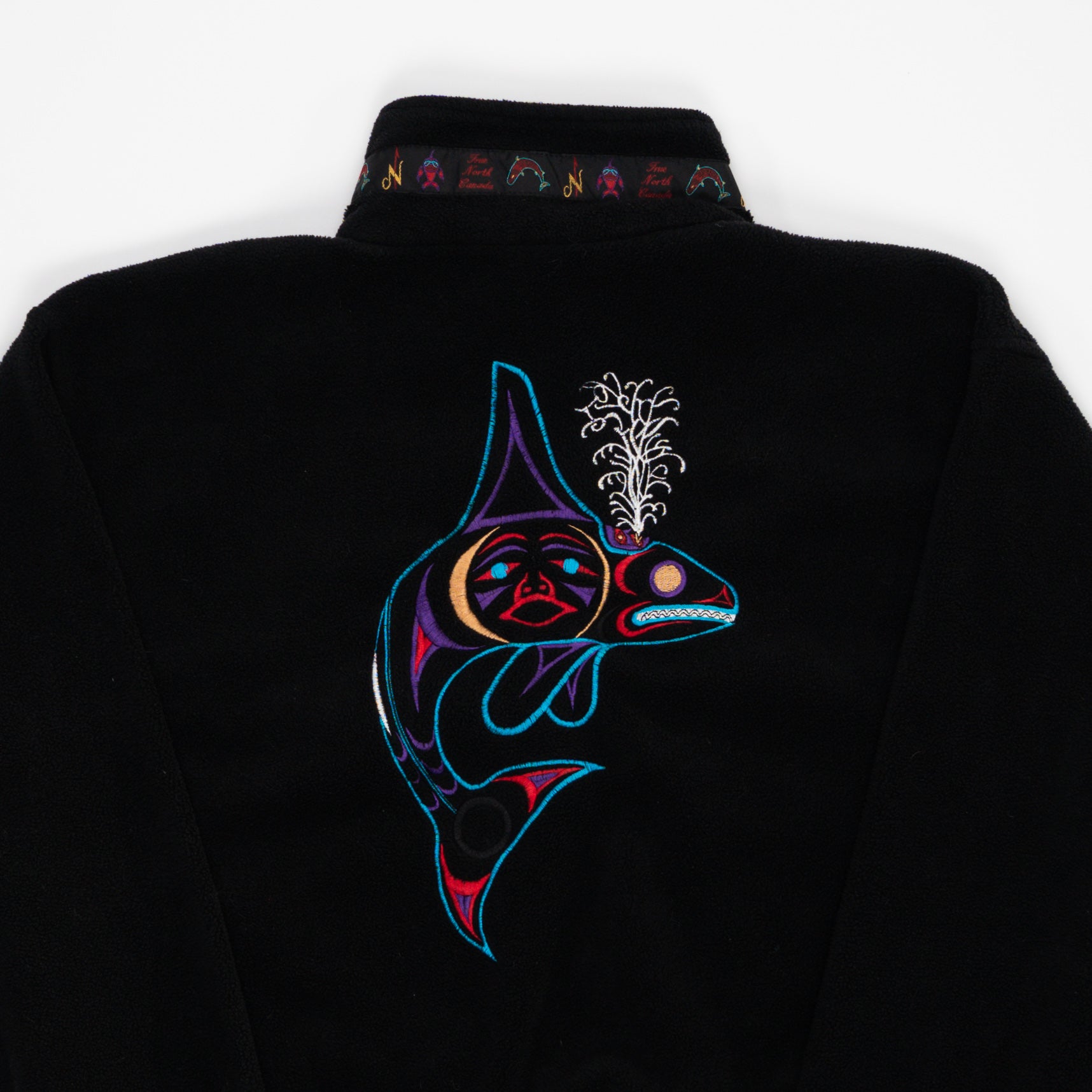 Vintage 90s Black True North Strong & Free Fleece Zip Up Sweater (M) | Rebalance Vintage.