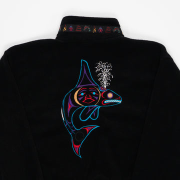 Vintage 90s Black True North Strong & Free Fleece Zip Up Sweater (M) | Rebalance Vintage.