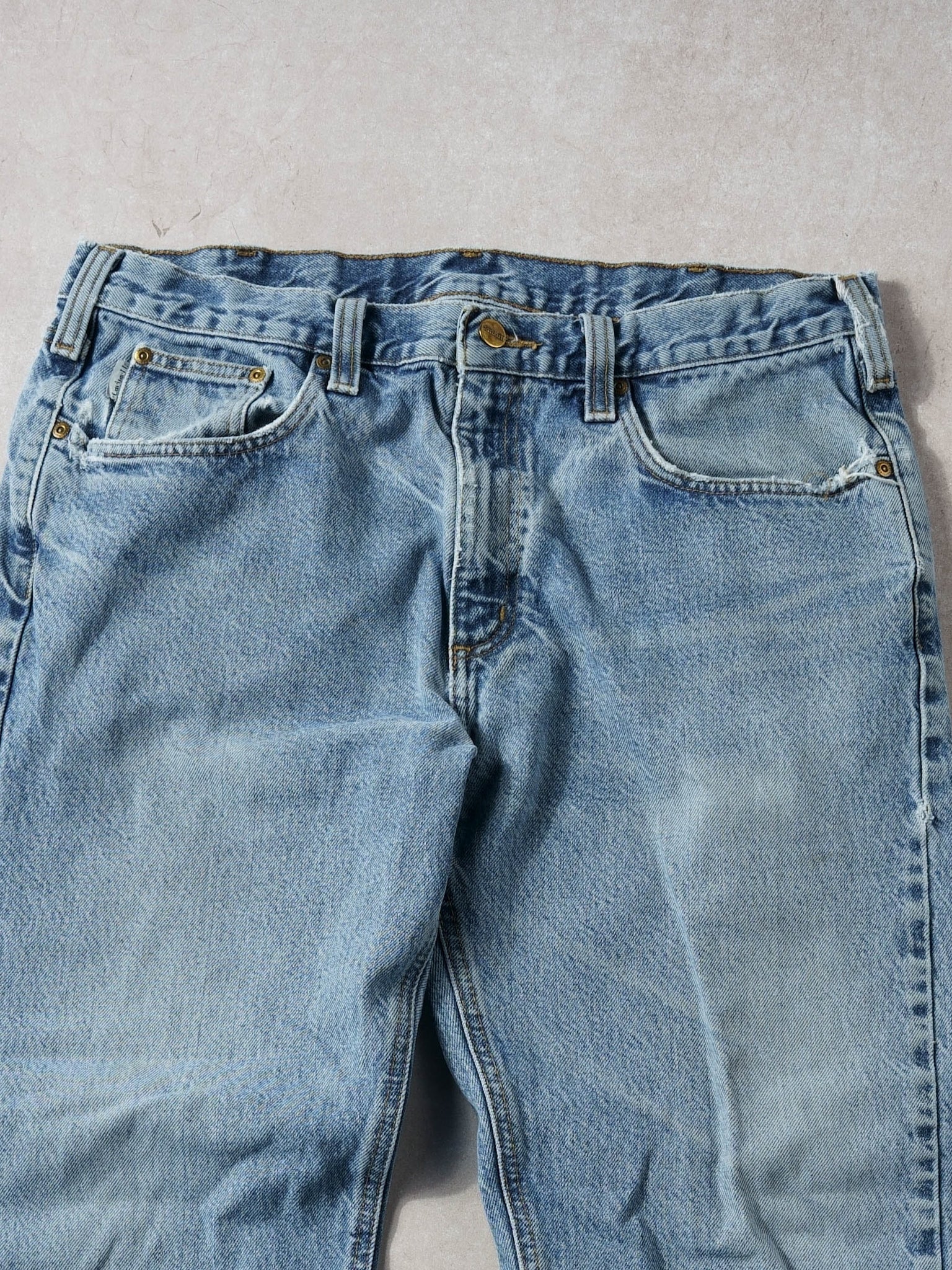 Vintage 90s Washed Blue Carhartt Traditional Fit Denim Jeans (36x30)