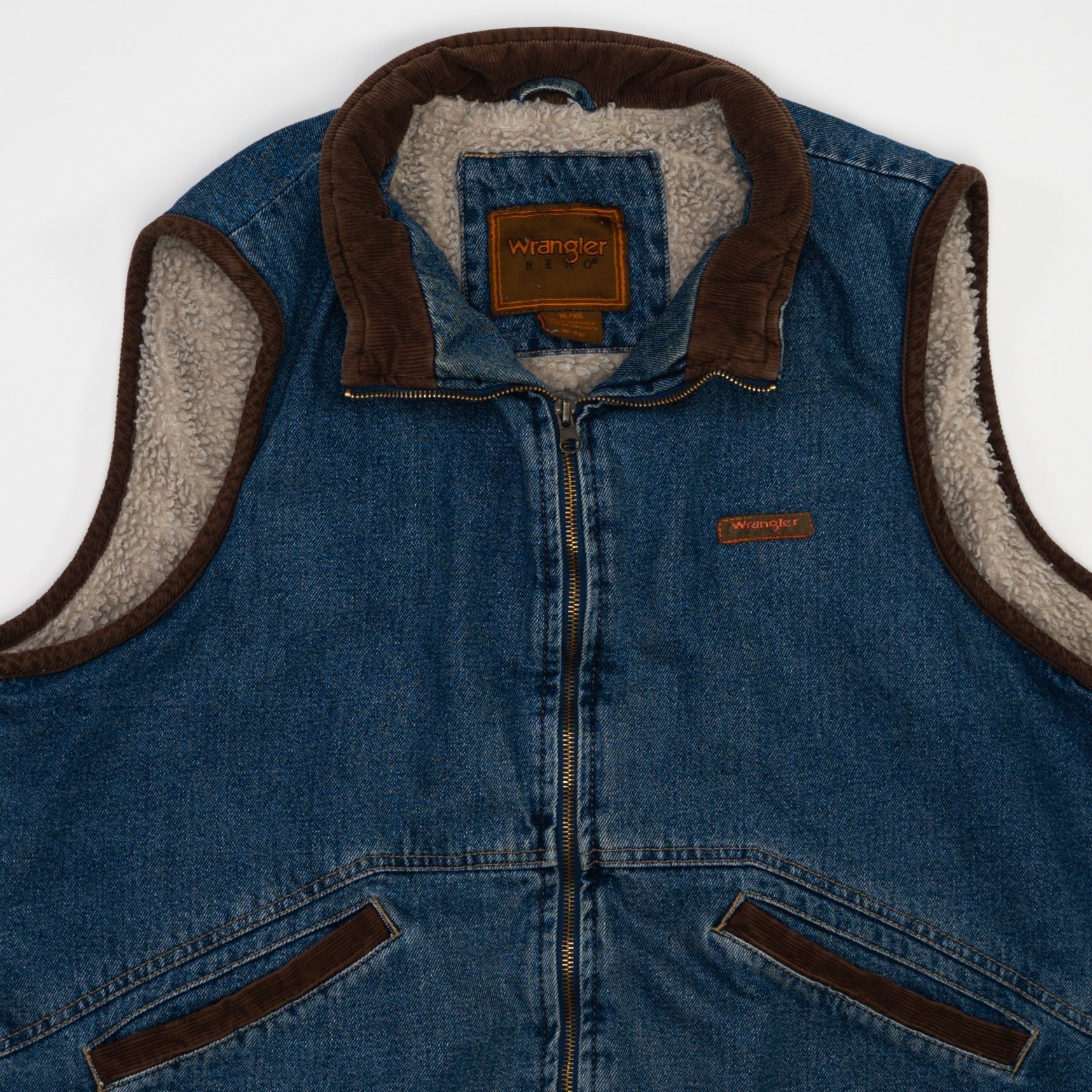 Vintage Blue Jean Wrangler Sherpa Vest (L)