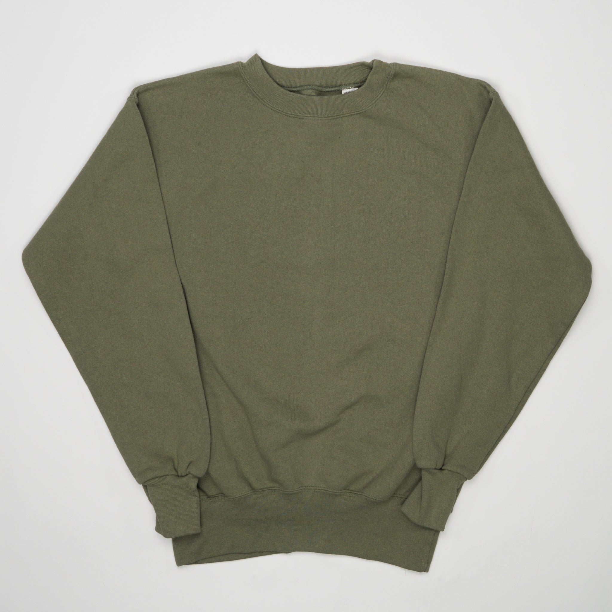 Vintage 90s Blank Olive Crewneck (M) | Rebalance Vintage.