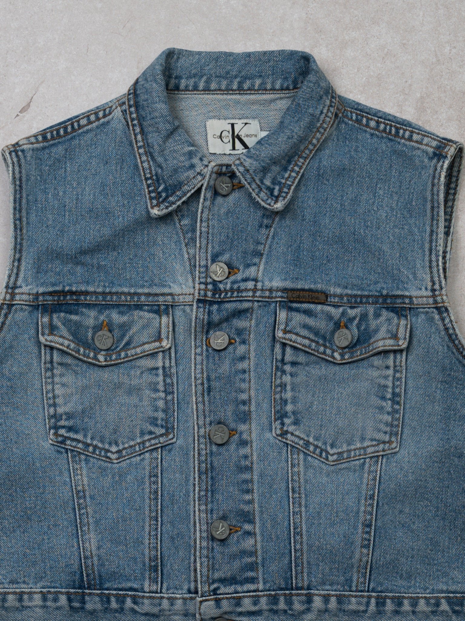 Vintage 90s Calvin Klein Denim Vest (S)