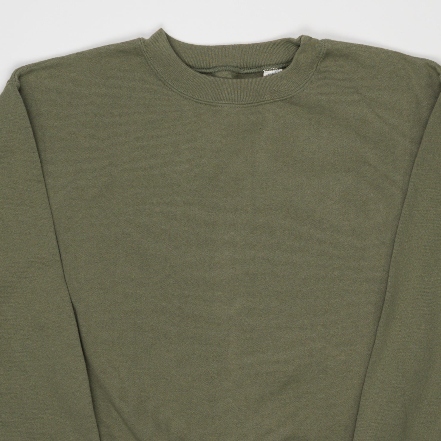 Vintage 90s Blank Olive Crewneck (M) | Rebalance Vintage.