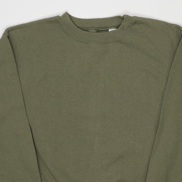 Vintage 90s Blank Olive Crewneck (M) | Rebalance Vintage.