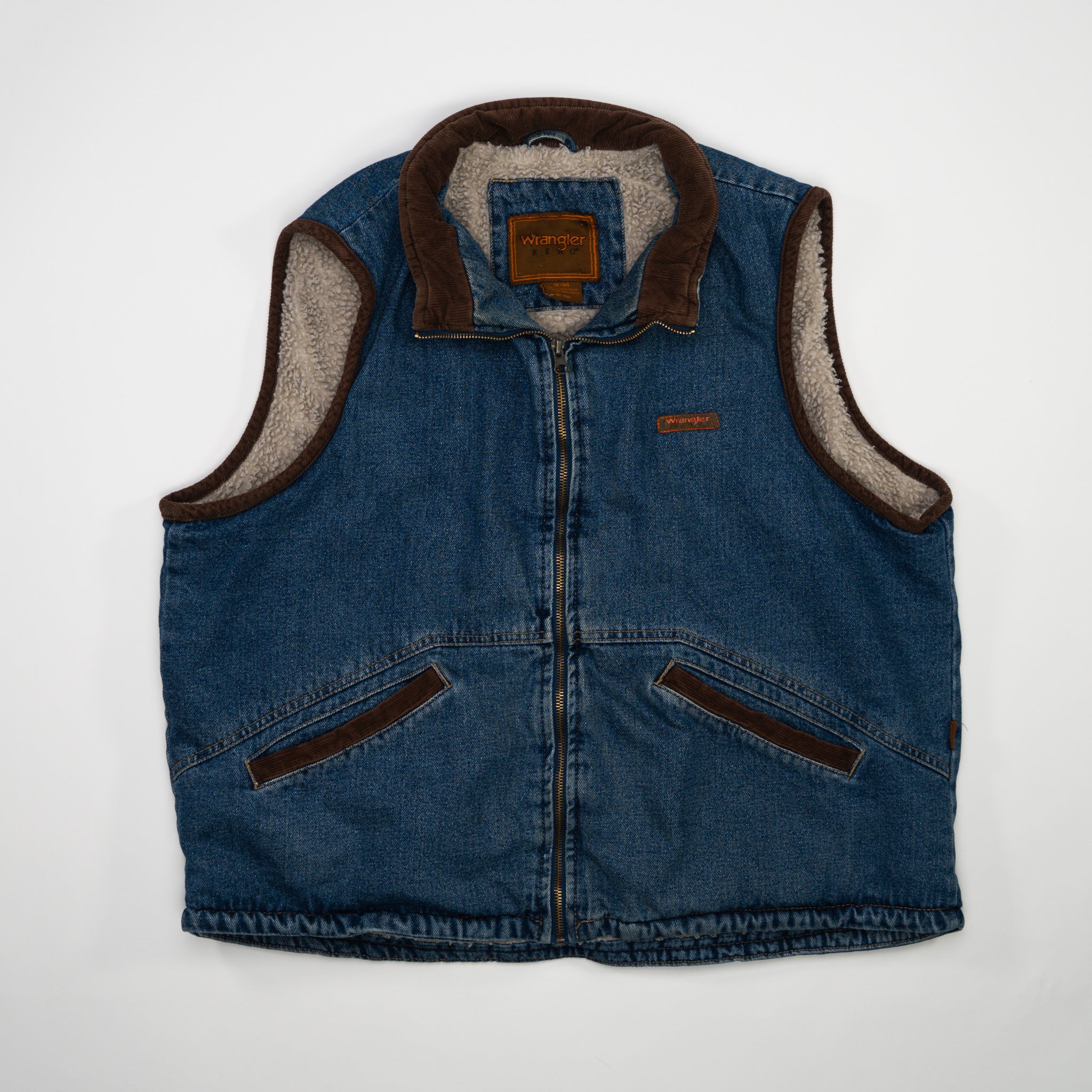 Vintage Blue Jean Wrangler Sherpa Vest (L)