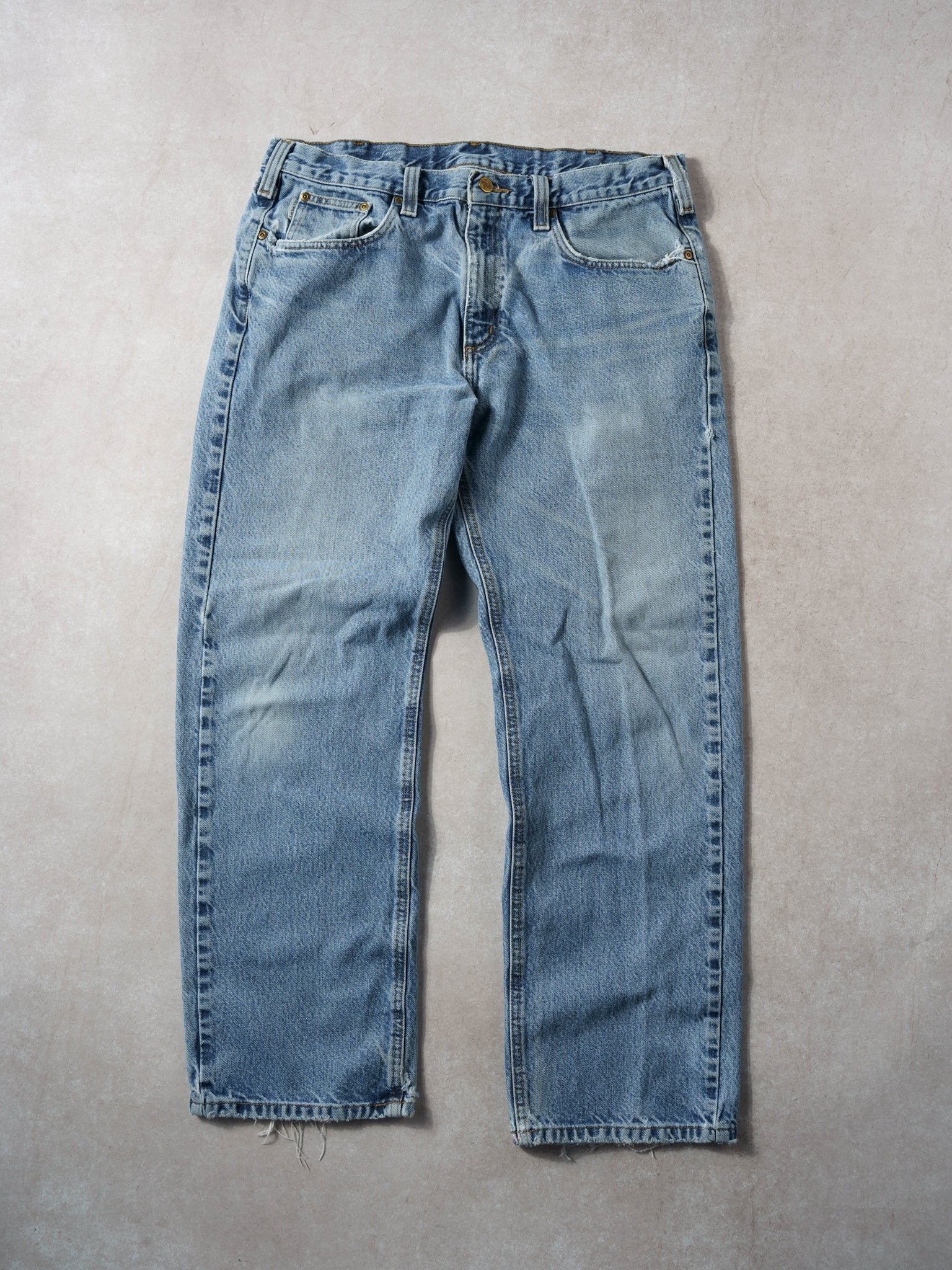 Vintage 90s Washed Blue Carhartt Traditional Fit Denim Jeans (36x30)