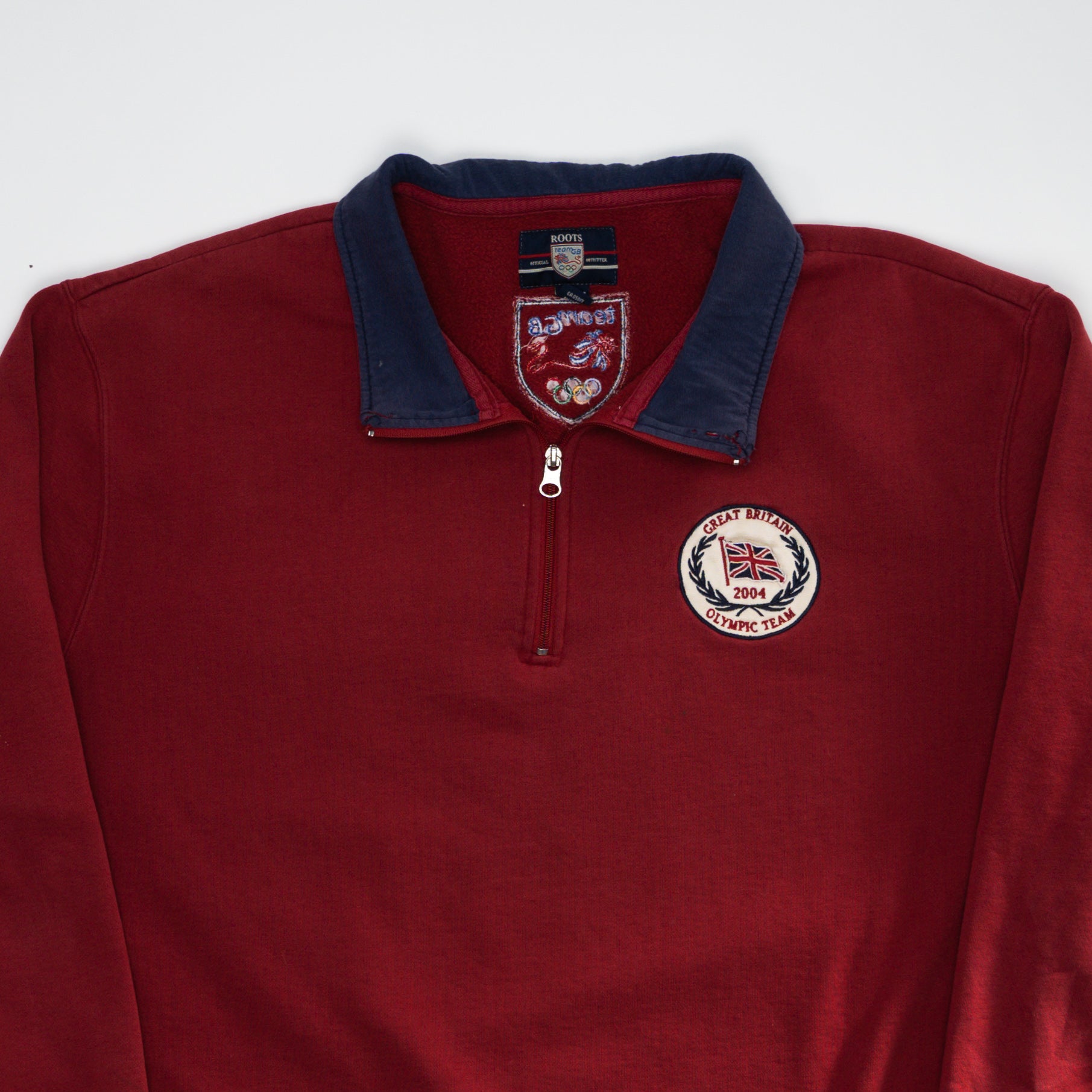 Vintage '04 Roots x Great Britain Olympics Team 1/4 Zip Sweater (XL) | Rebalance Vintage.