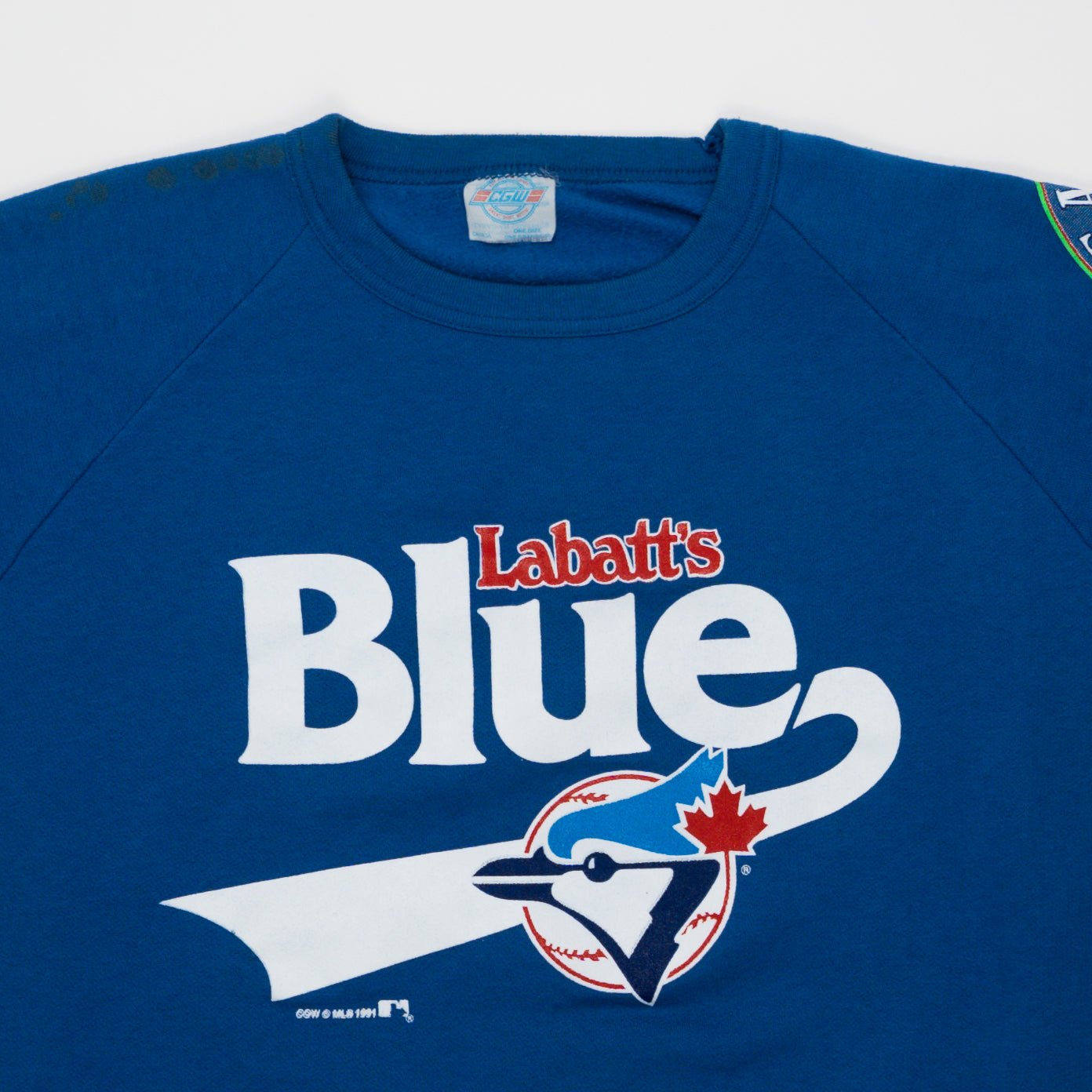 Vintage '91 Labbat's x Blue Jays All Star Season Sweater T Shirt (L) | Rebalance Vintage.