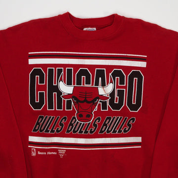 Vintage Red Chicago Bulls Bulls Bulls Crewneck (L) | Rebalance Vintage.