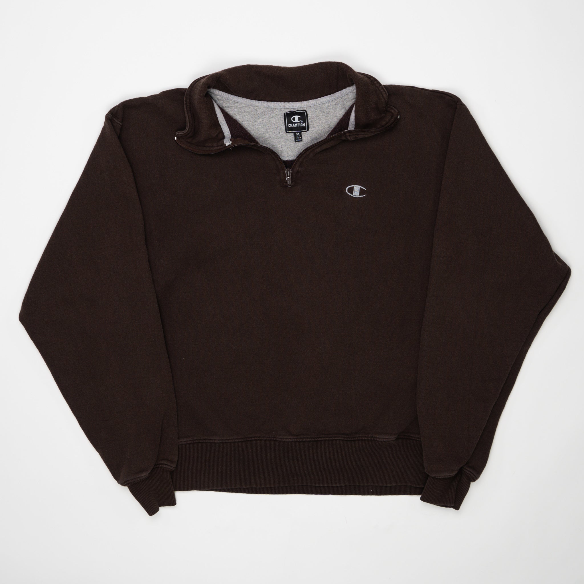 Vintage Brown Champion 1/4 Zip Sweater (M/L) | Rebalance Vintage.