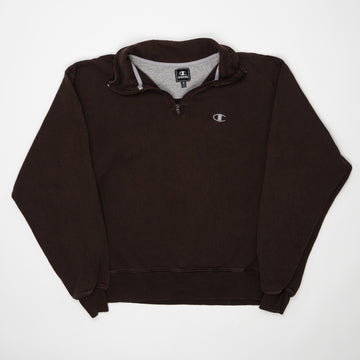 Vintage Brown Champion 1/4 Zip Sweater (M/L) | Rebalance Vintage.