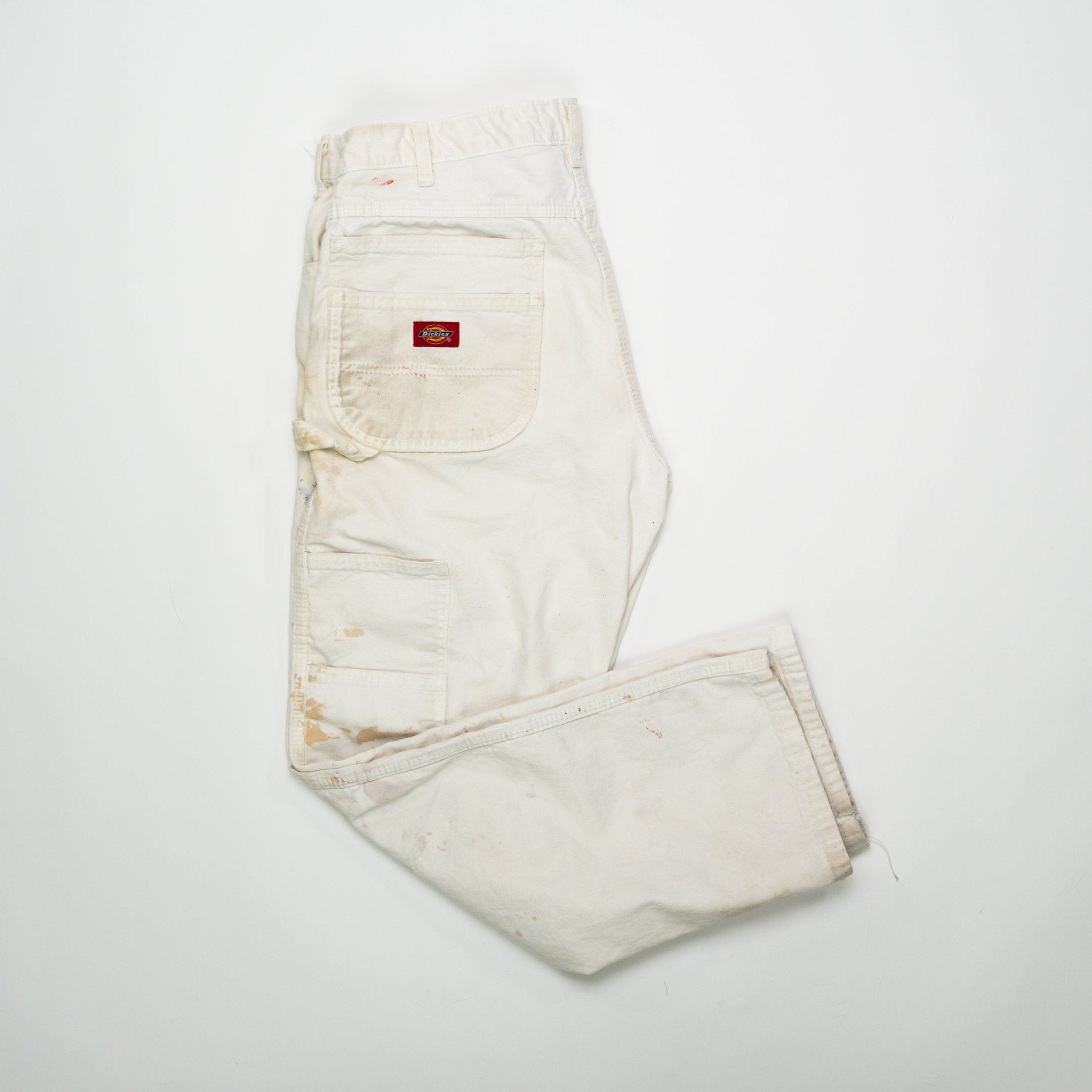 Vintage White Dickies Paint Splashed Cargo Pants (34 x 30) | Rebalance Vintage.