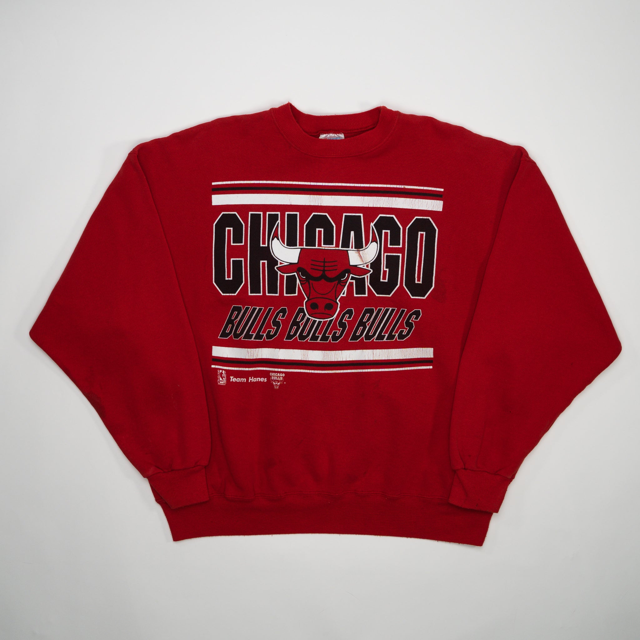 Vintage Red Chicago Bulls Bulls Bulls Crewneck (L) | Rebalance Vintage.