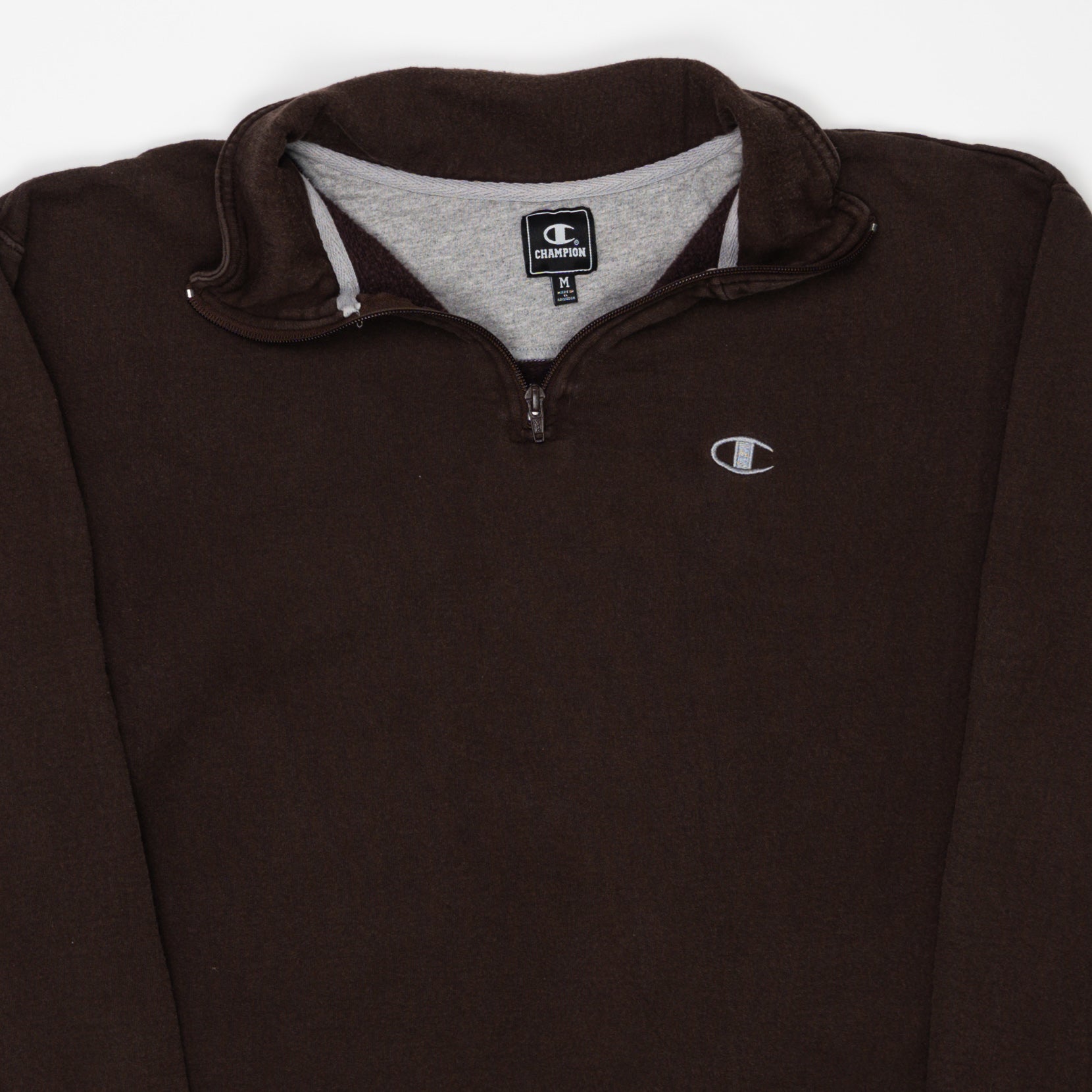 Vintage Brown Champion 1/4 Zip Sweater (M/L) | Rebalance Vintage.