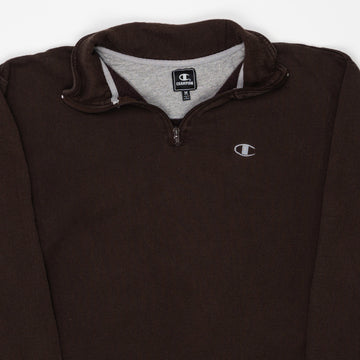 Vintage Brown Champion 1/4 Zip Sweater (M/L) | Rebalance Vintage.