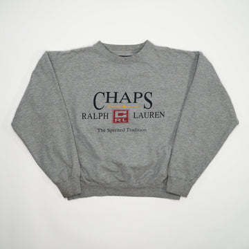 Vintage 90s Grey Chaps RL Crewneck (M) | Rebalance Vintage.