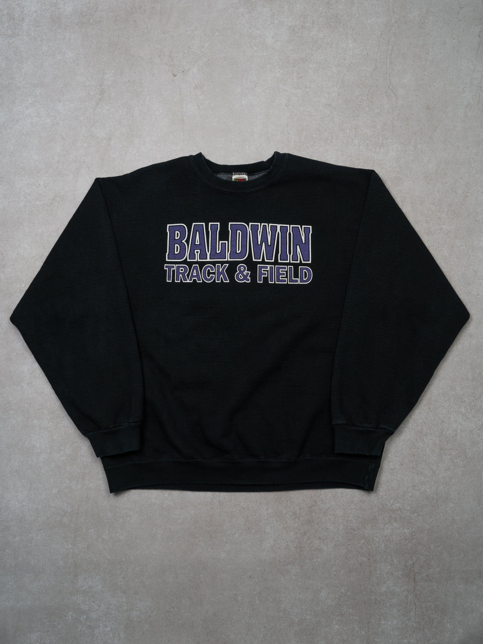 Vintage Black Baldwin Track + Field Crewneck (L)