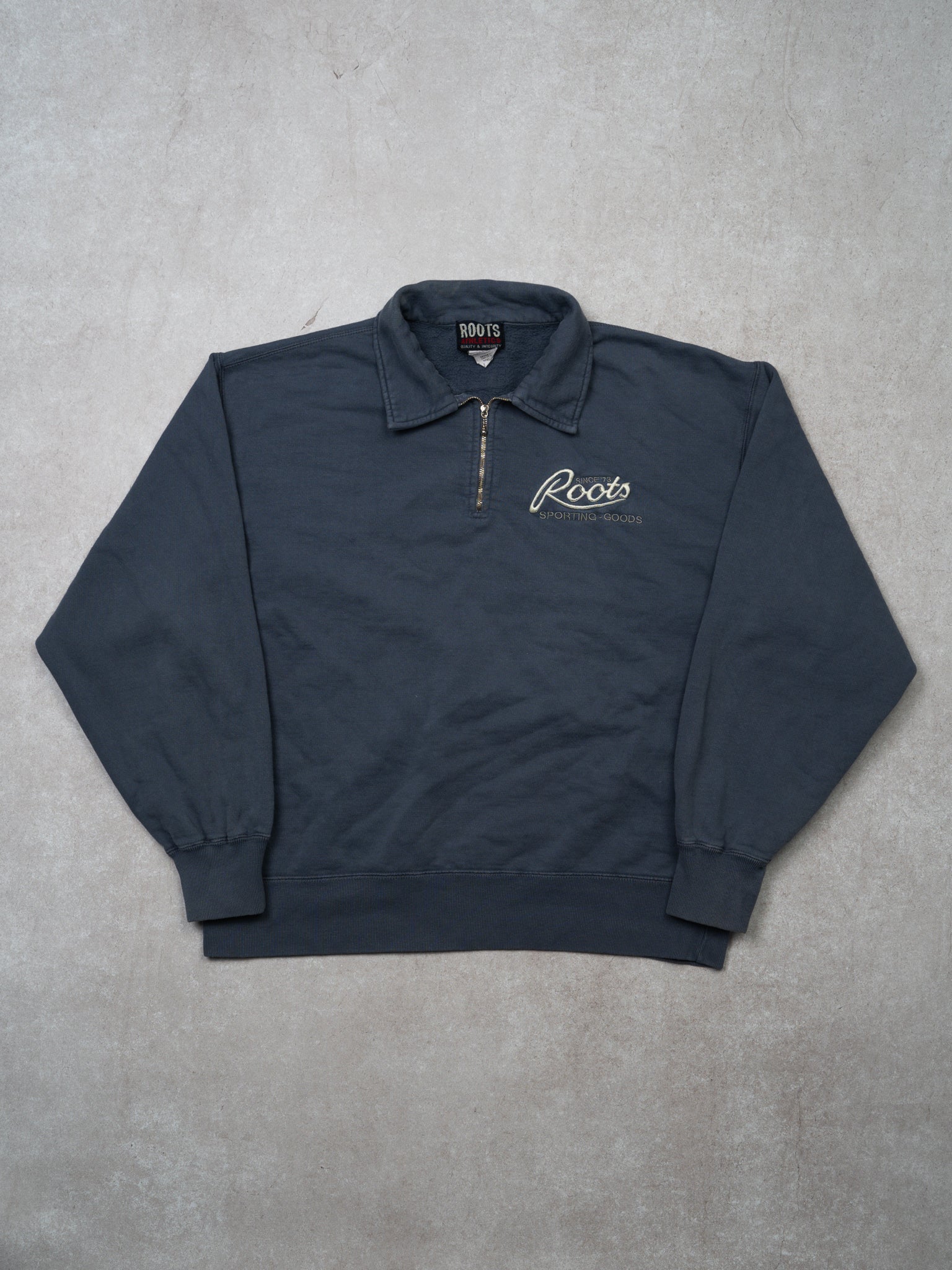 Vintage 80s Baby Blue Roots 1/4 Zip Sweater (L)