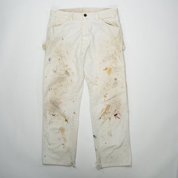 Vintage White Dickies Paint Splashed Cargo Pants (34 x 30) | Rebalance Vintage.
