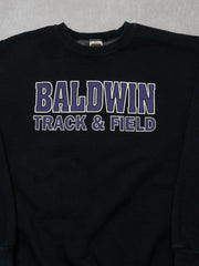 Vintage Black Baldwin Track + Field Crewneck (L)