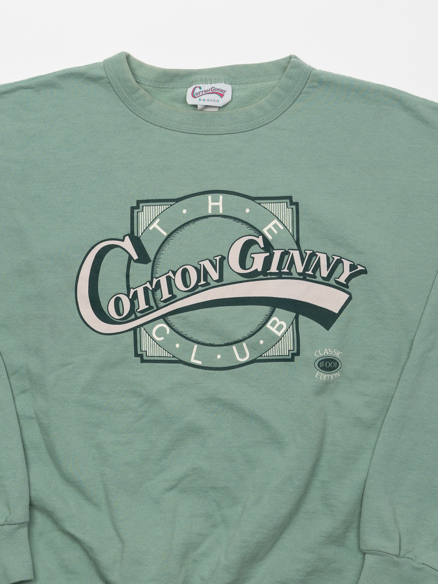 Vintage 80s Mint Green Cotton Ginny Crewneck (L)