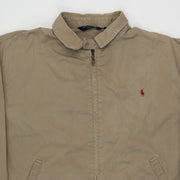 Vintage Beige + Red Polo Zip Up Jacket (L)