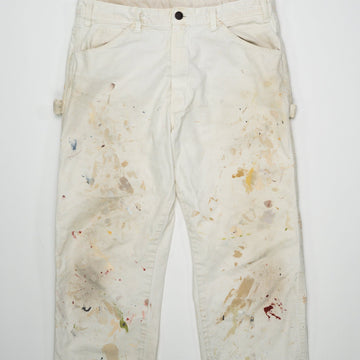 Vintage White Dickies Paint Splashed Cargo Pants (34 x 30) | Rebalance Vintage.
