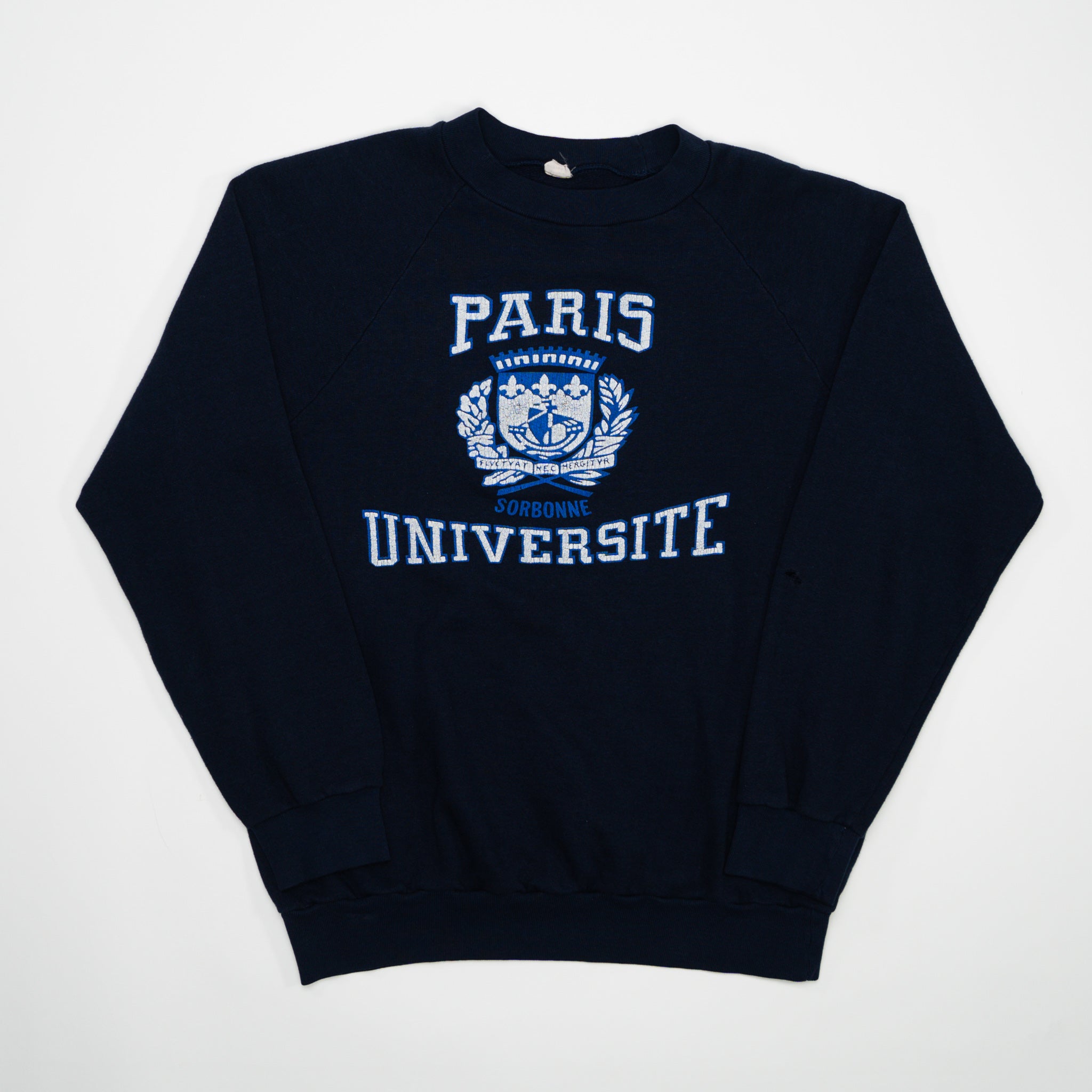Vintage 80s Navy Paris Universite Crewneck (S/M) | Rebalance Vintage.