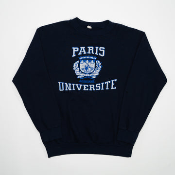 Vintage 80s Navy Paris Universite Crewneck (S/M) | Rebalance Vintage.