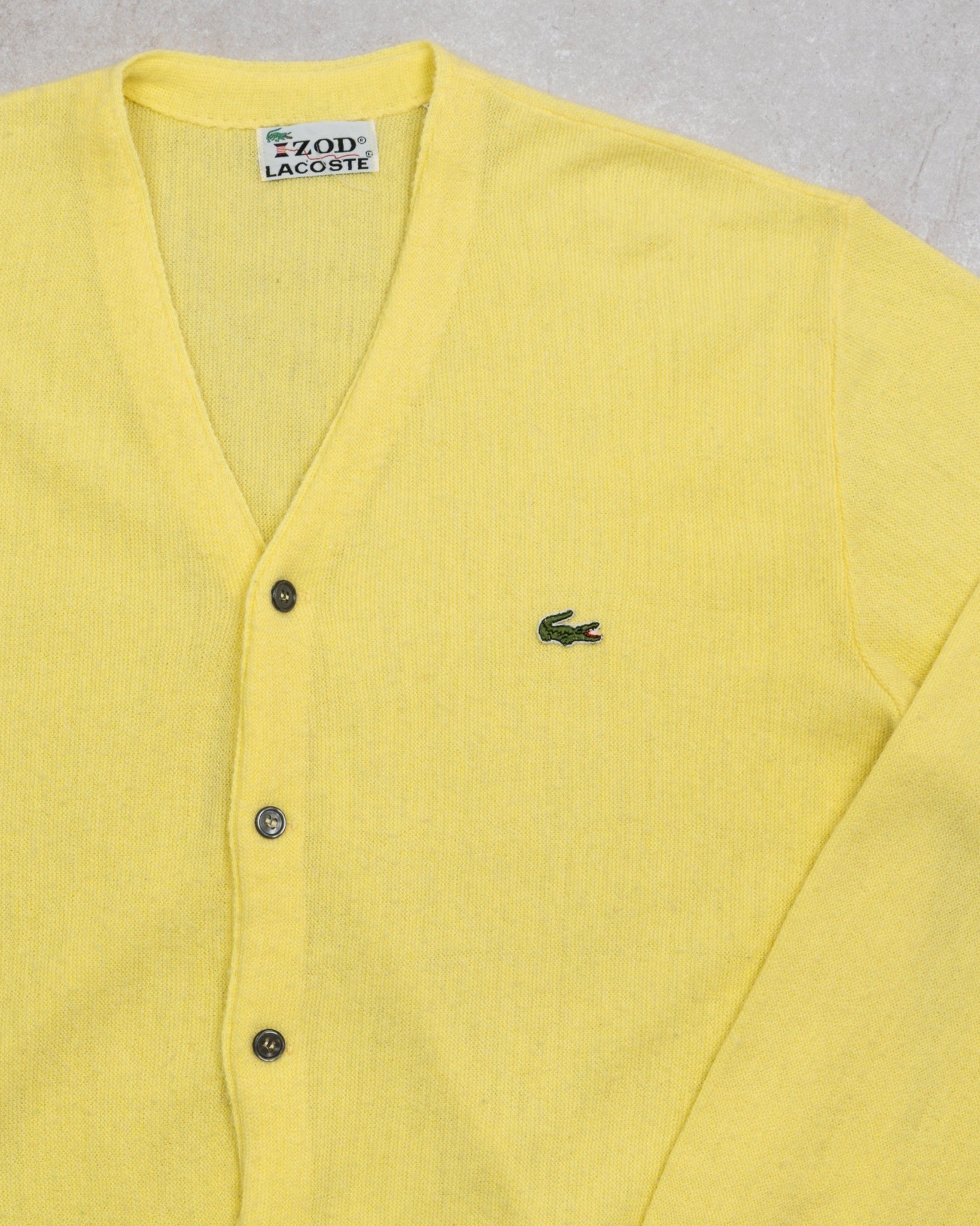 Vintage 70s Yellow Lacoste Izod Cardigan (L)