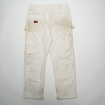 Vintage White Dickies Paint Splashed Cargo Pants (34 x 30) | Rebalance Vintage.