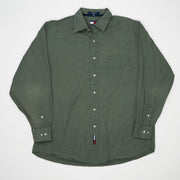 Vintage 90s Green Tommy Hilfiger Button Up (L)