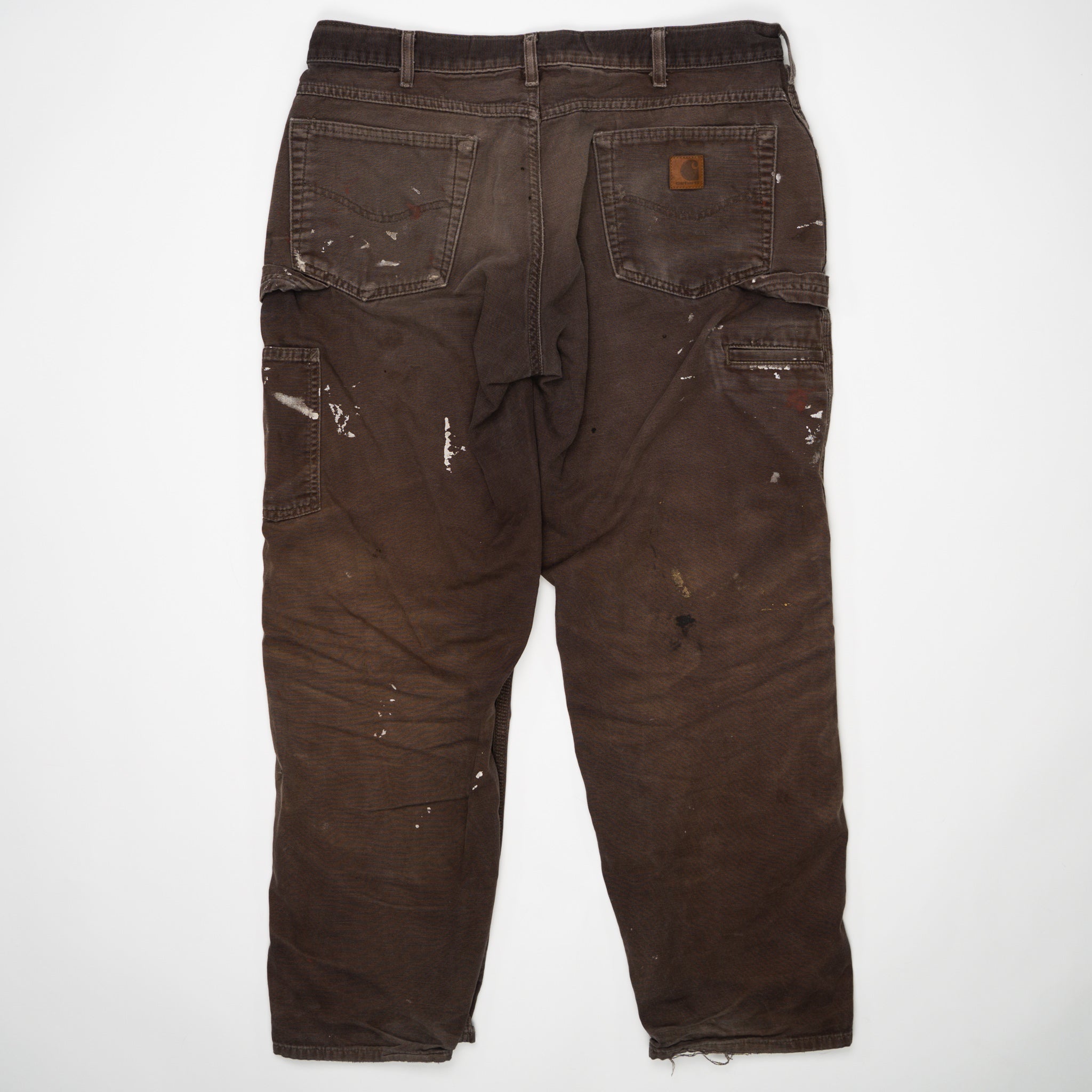 Vintage Brown Paint Splashed Carhartt Cargo Pants (36 x 34) | Rebalance Vintage.