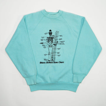 Vintage 90s Skiers Broken Bone Chart Crewneck (S) | Rebalance Vintage.