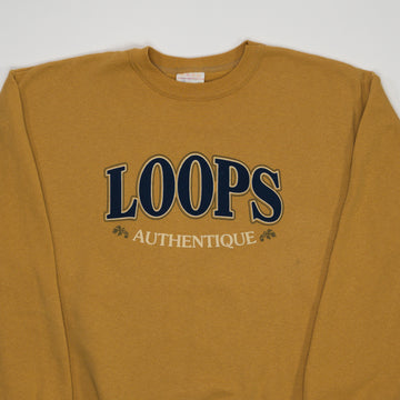 Vintage 90s Yellow Loops Authentic Crewneck (S) | Rebalance Vintage.