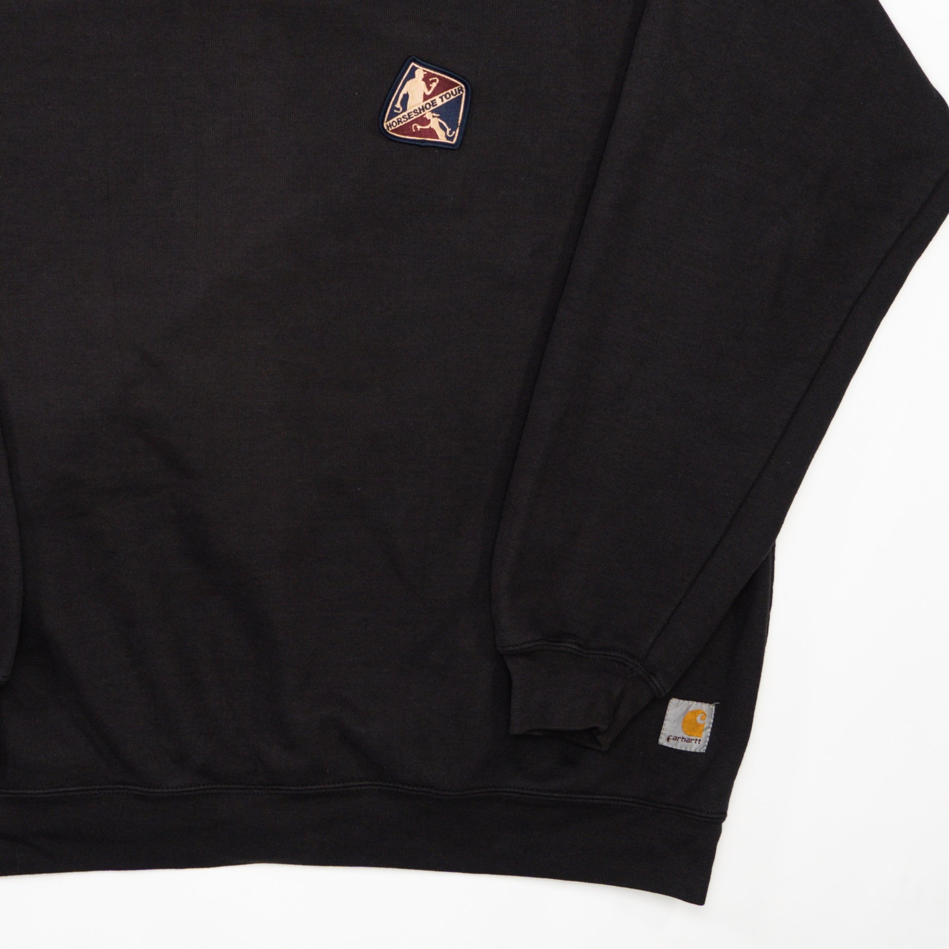 Vintage Black Carhartt Horseshoe Tour Crewneck (XL)