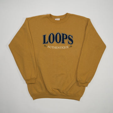 Vintage 90s Yellow Loops Authentic Crewneck (S) | Rebalance Vintage.