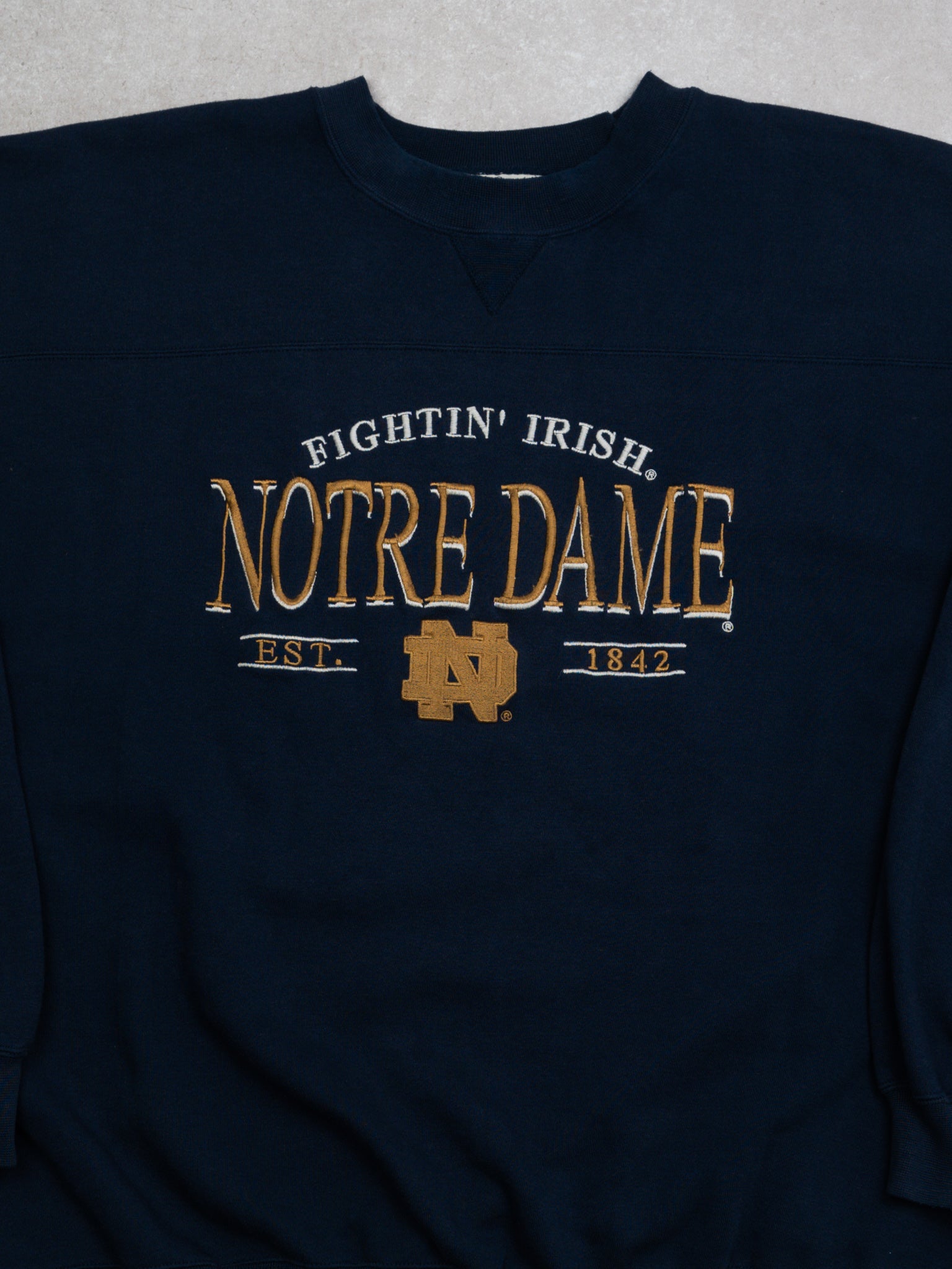 Vintage 90s Navy Notre Dame Fighting Irish Crewneck (XXL)