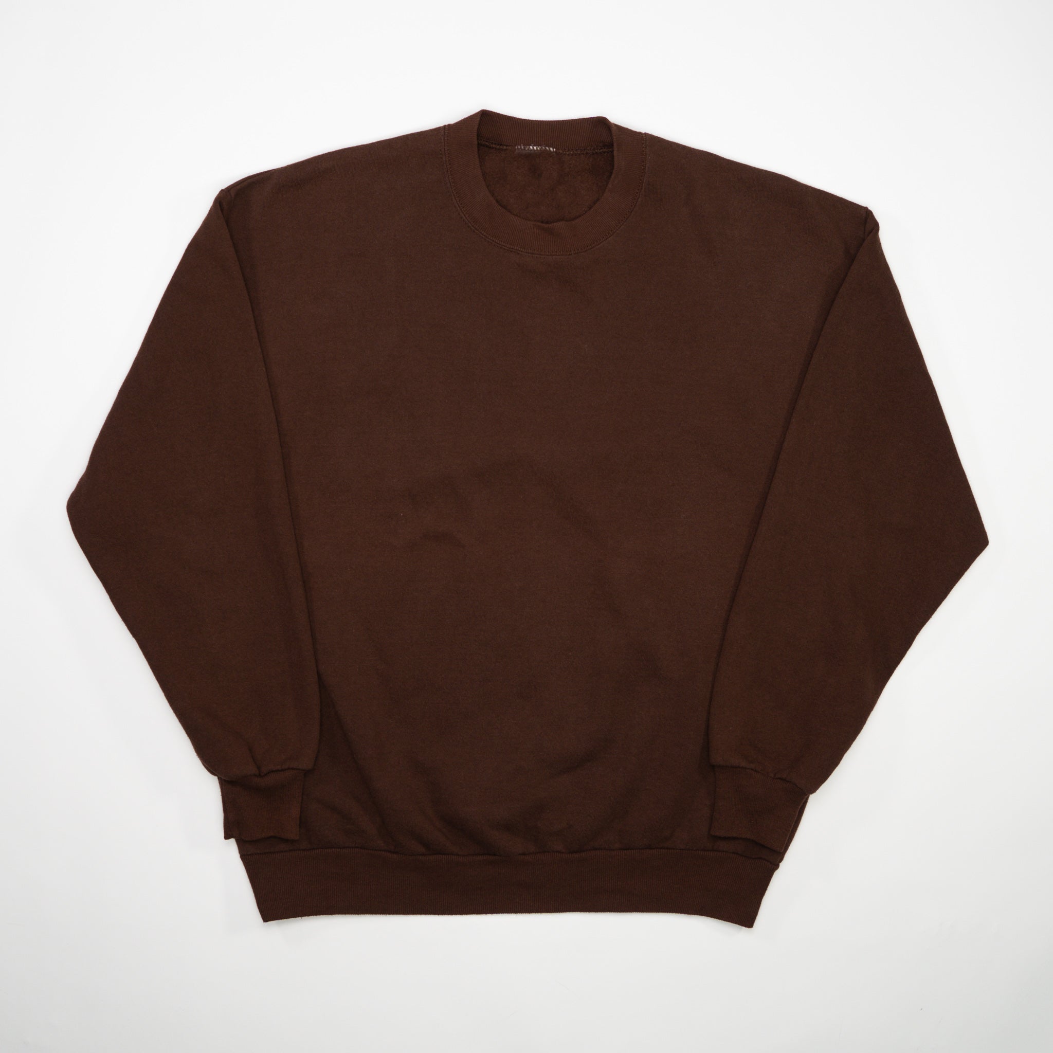 Vintage 90s Brown Blank Jerzee Crewneck (L)