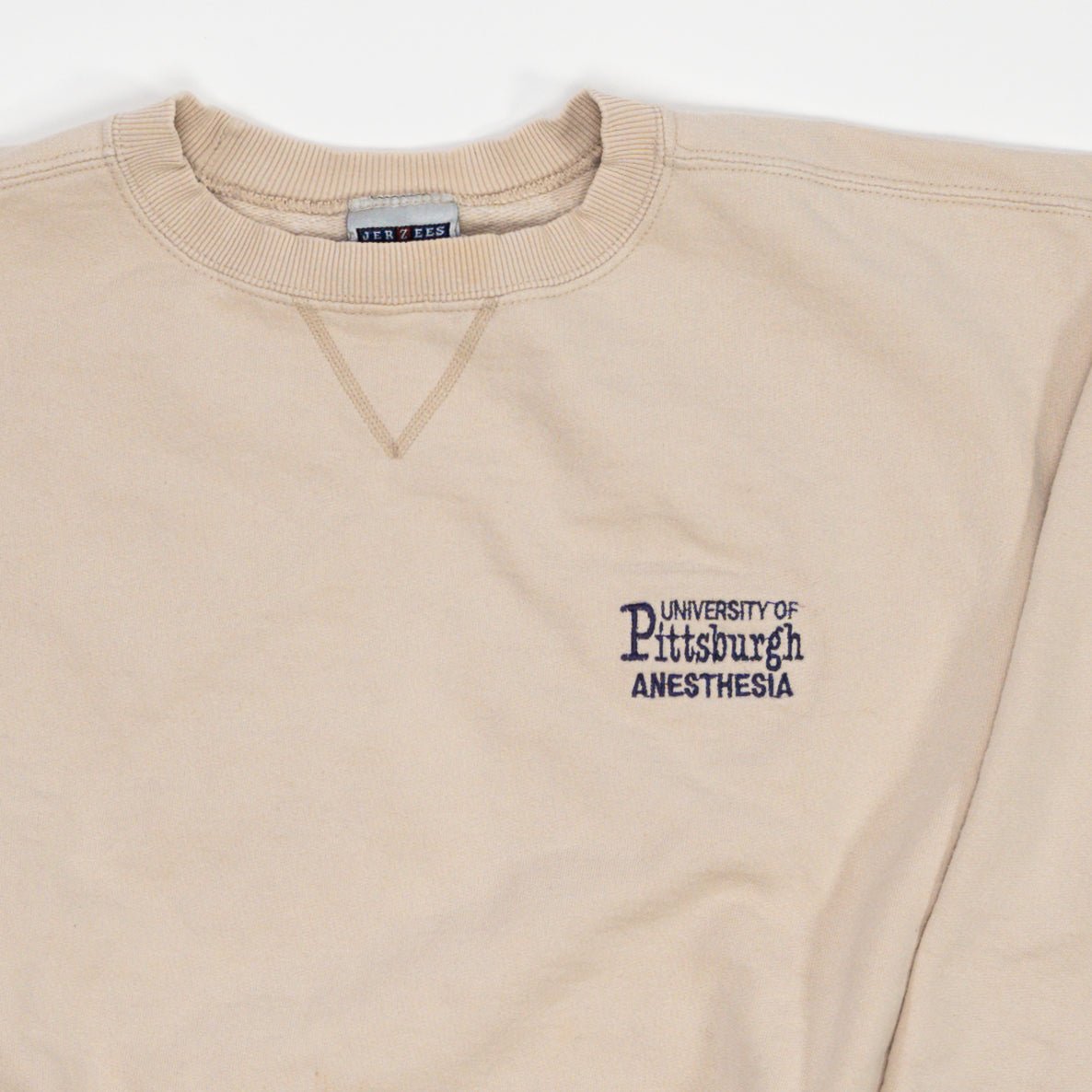 Vintage Beige University of Pittsburgh Anesthesia Crewneck (M) | Rebalance Vintage.
