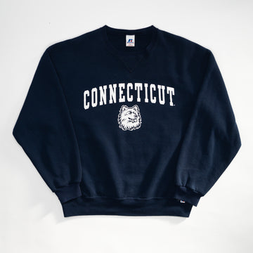 Vintage Blue Connecticut Huskies x Russell Athletics Crewneck (M/L) | Rebalance Vintage.